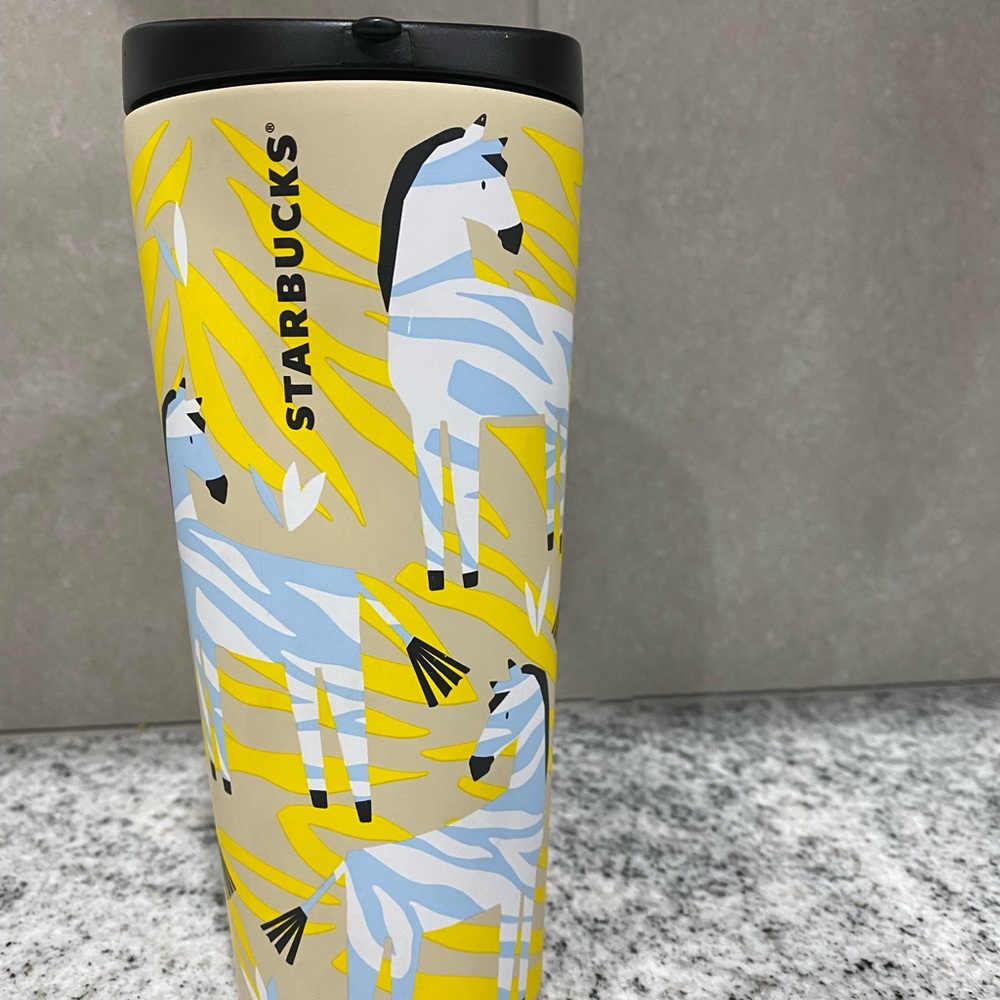 Starbucks Zebra in Golden Jungle Travel Tumbler 16oz